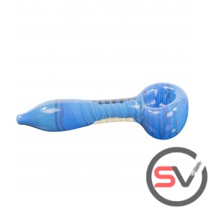 CLEAR BODY SWIRL DESIGN HAND PIPE 5inch 3CT/PK